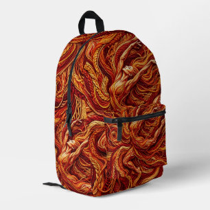 Impresa Mochila con hilo rojo fuego Bailarín de arte abstr