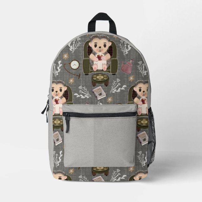 Impresa Mochila con Holly la Erizo y Té de Hierbas (Anverso)
