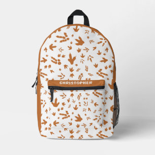 Impresa Mochila con Huella de Dinosaurio Adorable