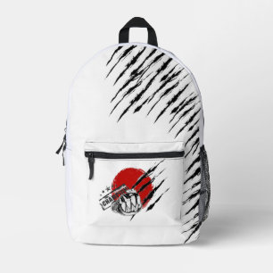 Impresa Mochila con Marcas de Garra y Puño con Manoplas de