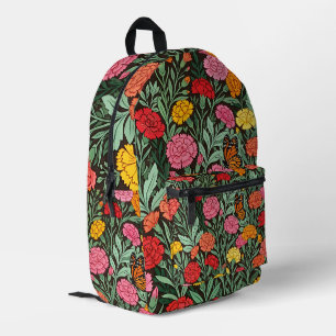 Impresa Mochila con mariposa de flores de arte abstracto