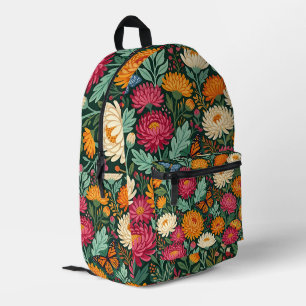 Impresa Mochila con mariposa y crisantemo de arte abstract
