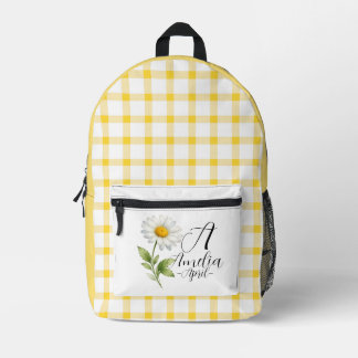 Impresa Mochila con Monograma de Daisy Flor de Cumpleaños