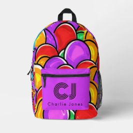 Impresa Mochila con monograma personalizado de arte pop on