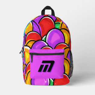 Impresa Mochila con monograma personalizado de arte pop on