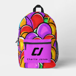 Impresa Mochila con monograma personalizado de arte pop on
