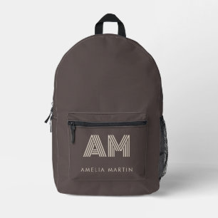 Impresa Mochila con Monograma Personalizado Geométrico Bei