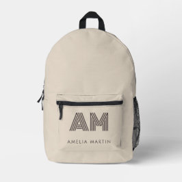 Impresa Mochila con Monograma Personalizado Geométrico Bei