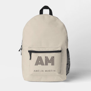 Impresa Mochila con Monograma Personalizado Geométrico Bei