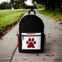 Mochila con nombre de mascota / huella de perro pe
