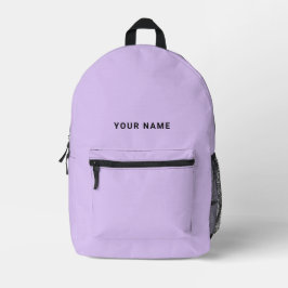 Impresa Mochila con nombre personalizado en lila claro