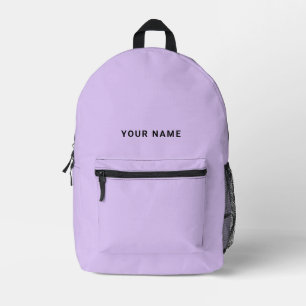 Impresa Mochila con nombre personalizado en lila claro