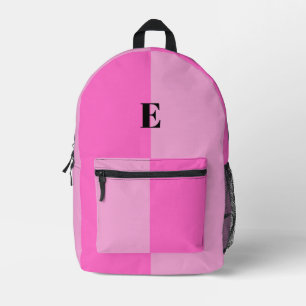 Impresa Mochila con nombre personalizado rosa pastel minim