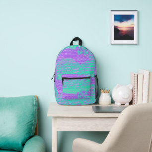 Impresa Mochila con olas texturizadas abstractas en verde 