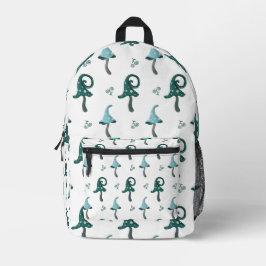 Impresa Mochila con patrón caprichoso de hongo azul