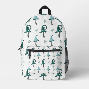 Impresa Mochila con patrón caprichoso de hongo azul