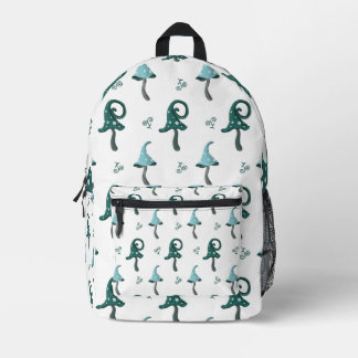 Impresa Mochila con patrón caprichoso de hongo azul