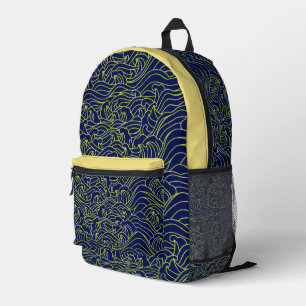 Impresa Mochila con patrón de arte japonés