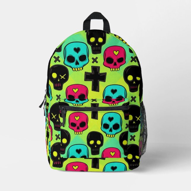 Impresa Mochila con patrón de calavera (Anverso)
