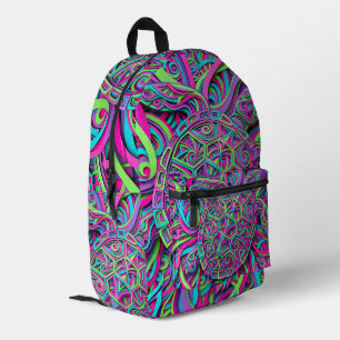 Impresa Mochila con patrón de caparazón de tortuga neon ab