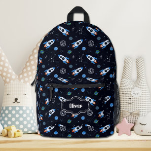 Impresa Mochila con patrón de cohete personalizado