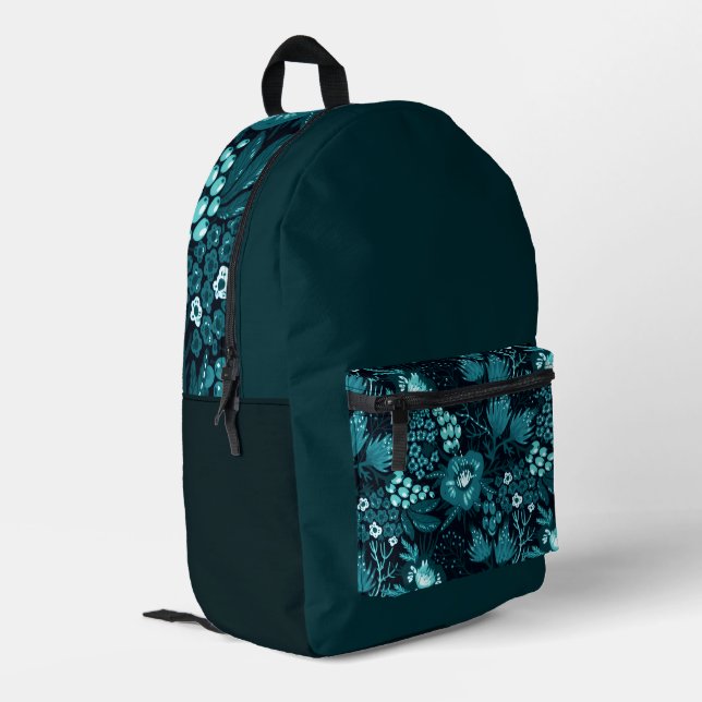 Impresa Mochila con patrón de flores multicolor (Esquina izquierda trasera)
