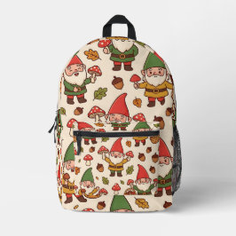 Impresa Mochila con patrón de gnomo de hongos - Otoño acog