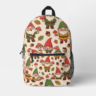 Impresa Mochila con patrón de gnomo de hongos - Otoño acog