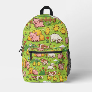 Impresa Mochila con patrón de granja – Animales de granja 