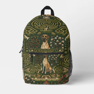 Impresa Mochila con patrón de jardín Gran Danés