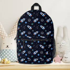 Impresa Mochila con patrón de nave espacial
