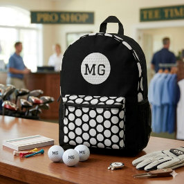 Impresa Mochila con patrón de pelota de golf personalizada