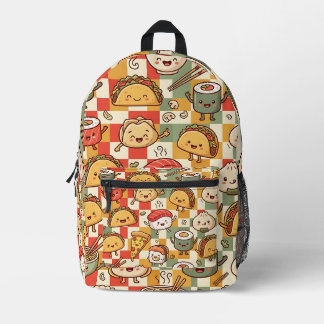 Impresa Mochila con patrón de pizza de taco de sushi