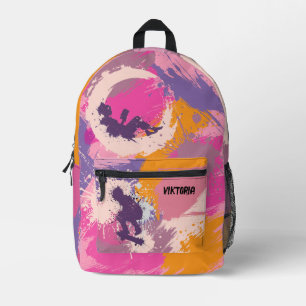 Impresa Mochila con patrón de salpicaduras de pintura para