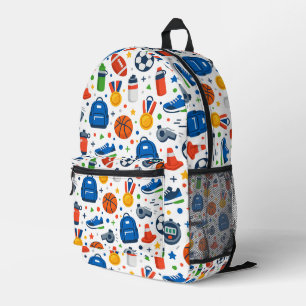 Impresa Mochila con patrón deportivo de vuelta al cole