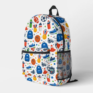 Impresa Mochila con patrón deportivo de vuelta al cole