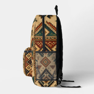 Impresa Mochila con patrón geométrico tribal boho Así ét