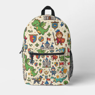 Impresa Mochila con patrón medieval del castillo del dragó