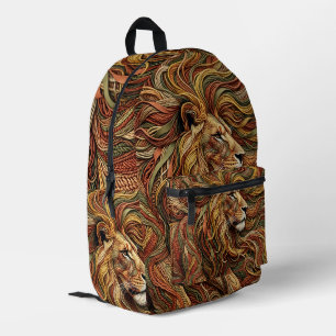 Impresa Mochila con retrato abstracto de melena de león en