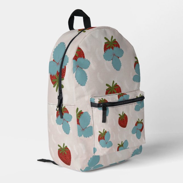Impresa Mochila con salpicaduras de fresa (Esquina izquierda trasera)