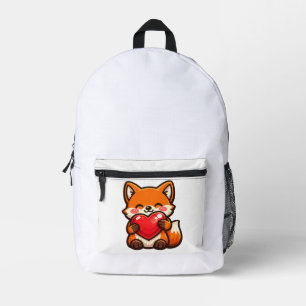 Impresa Mochila Corazón de Zorro Adorable – Zorro Kawaii c