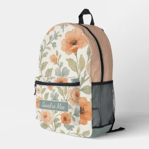 Impresa Mochila Cuca Con Encantador Arte Floral Francés
