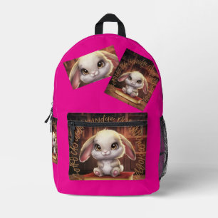 Impresa Mochila Cut Sew de conejo de aprendizaje