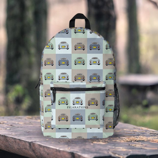Impresa Mochila Cute Figaro Car Pattern Figaro (A fun backpack to take on your figaro road trip. Just add your name or initials)