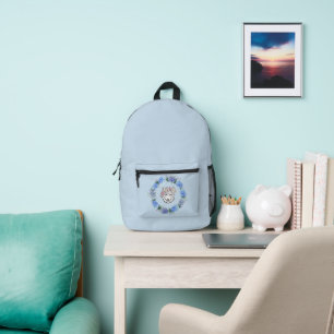 Impresa Mochila Cute Floral Azul Hydrangea Wolf Lt. Azul