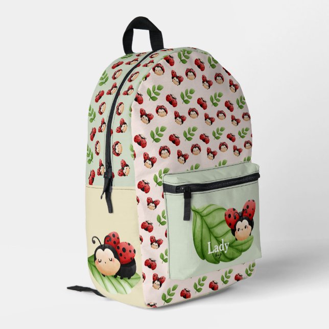 Impresa Mochila Cute LadyBug Pattern para niños (Esquina izquierda trasera)