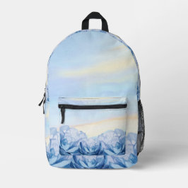 Impresa Mochila de acuarela floral azul