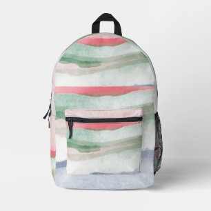 Impresa Mochila de acuarela pastel/arte abstracto para via