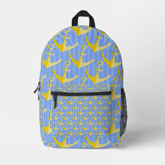 Impresa Mochila de anclaje amarillo de patrón náutico Moch