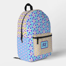 Impresa Mochila de Aquilegia Azul y Amarillo